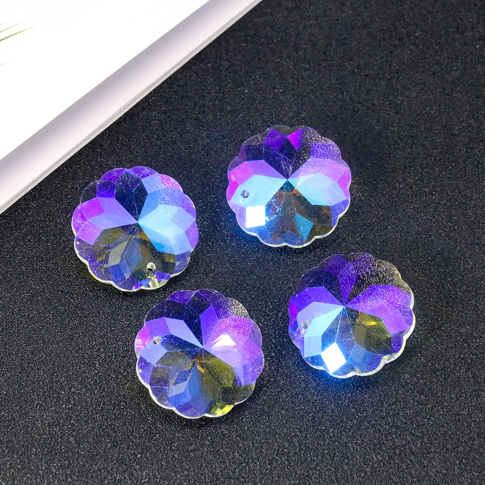 

Muy Bien 2pcs 30mm Colored Mandala Crystal Faceted Prism Pendant Rainbow Maker for Chandelier Parts Home Window Decoration
