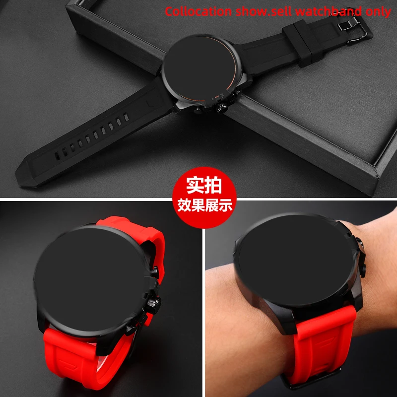 Premium Waterproof Silicone Rubber Watch Band - Soft, Durable Large Strap