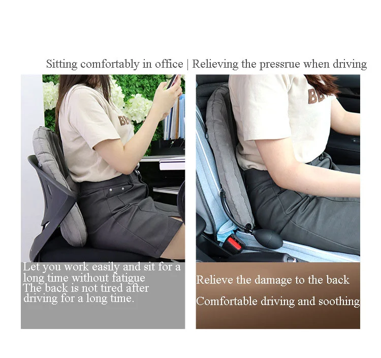 Car Lumbar Support Driver Seat Pillow Backrest Lumbar Waist Cushion  Inflatable Air Cushion Travel Pillow For Airplane Car Office - Neck Pillow  - AliExpress