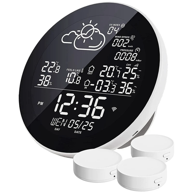 

Weather Station Wireless Indoor Outdoor Digital Thermometer Hygrometer Weather Forecast Station With Backlight