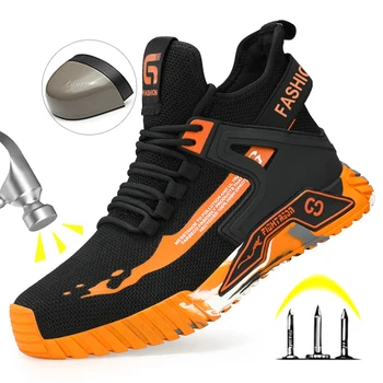 Stivali da uomo alti Scarpe protettive di sicurezza Scarpe da lavoro con punta in acciaio Scarpe antinfortunistiche antiforatura da uomo Stivali da lavoro antinfortunistici da donna