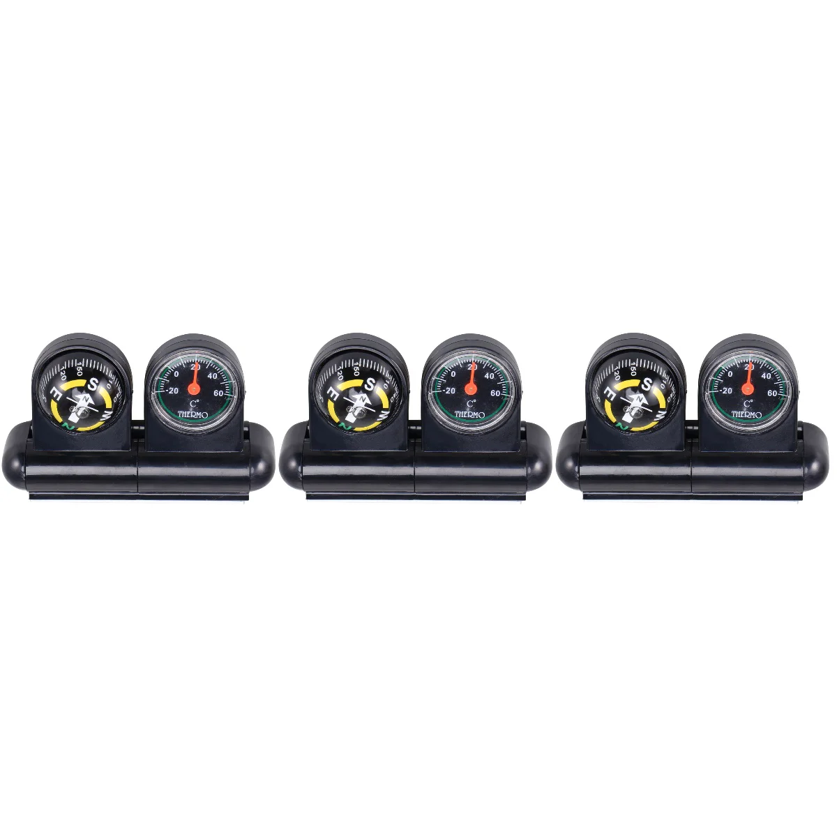 

3pcs Multifunctional Car Auto Vehicle Navigation Compass Thermometer Car Ornament Accessory