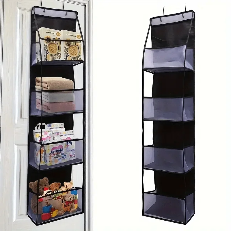 4Layer Storage Bag Foldable Hanging Organizers for Bathroom Behind Door Snacks Toys Clothes Storage Accessories Closet Organizer