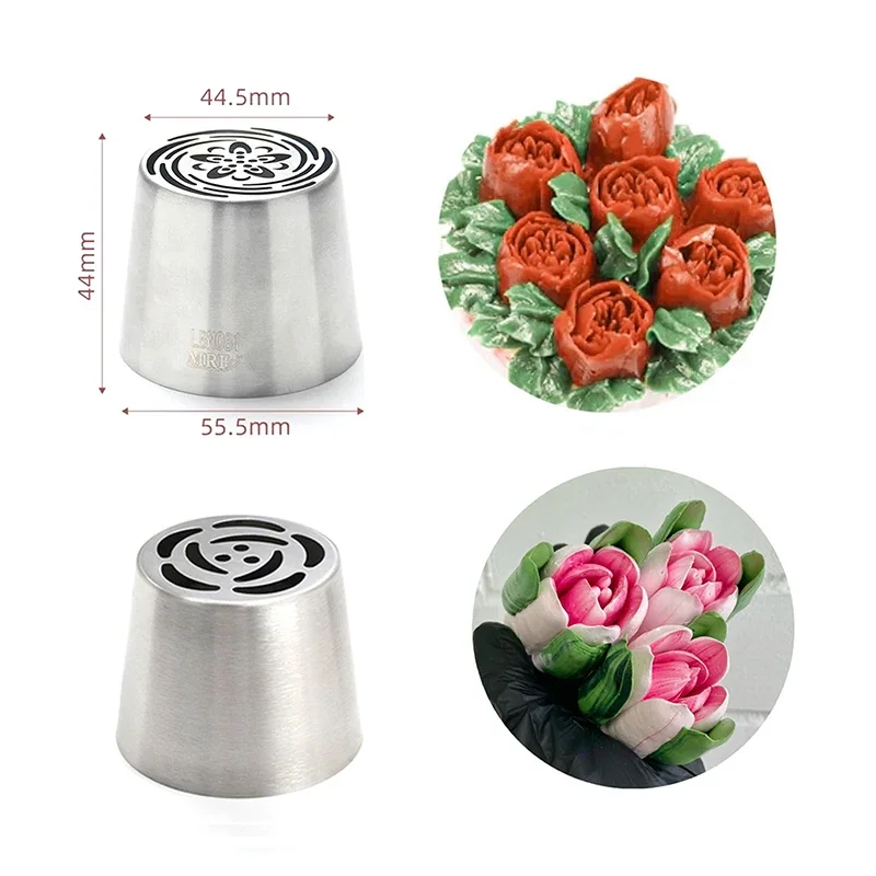 1PCS Stainless Steel Russian Tulip Icing Piping Nozzles Pastry Decorating Tips Cake Cupcake Decorator Rose