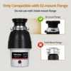 3/4 HP Corded Garbage Disposal for Kitchen Sinks, Continuous Feed Food Waste Disposer, Sound Reduction, Power Cord Includ 4