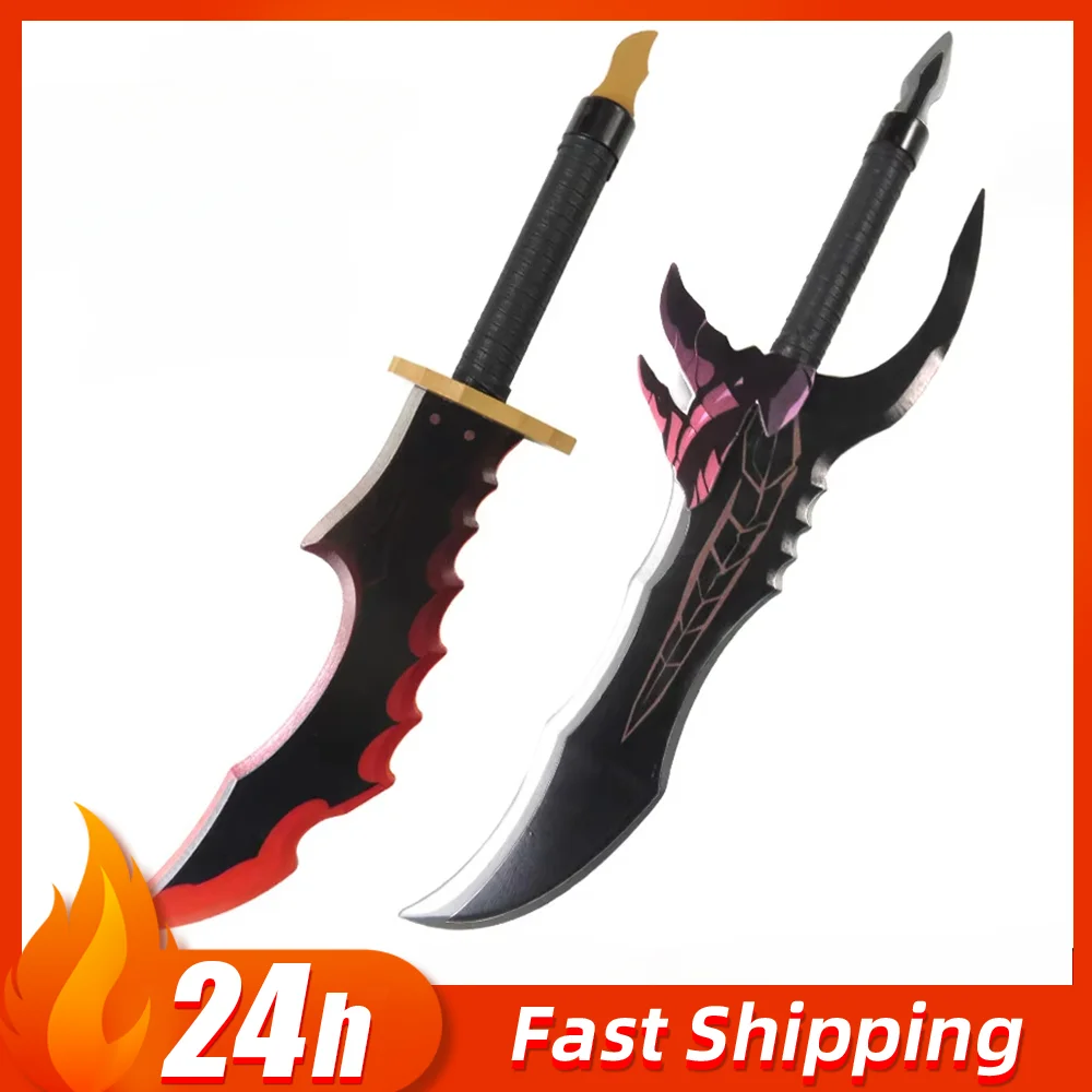 52cm/58cm Anime peripheral Solo Leveling Cheng Xiaoyu Knight Killer Fangs Toy Cosplay Katana Wooden Safety Props Ornaments Gifts