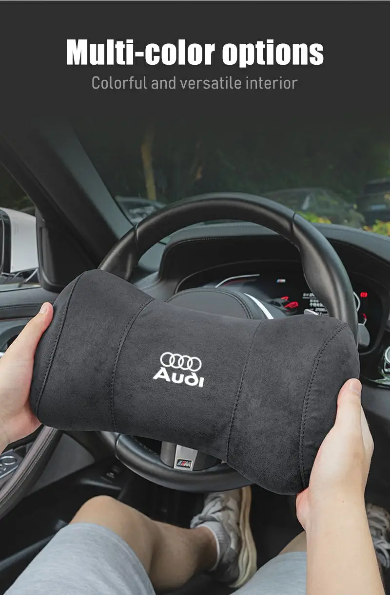 Auto Sitz Sicherheit Kopfstütze Pad Auto Logo Hals Kissen Für Audi Quattro Sline A3 A4 A6 A5 Q5 A1 Q7 Q3 Q2 Q8 A7 A8 TT S1 SQ5 RSQ3 – Detail 8