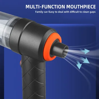 차량용 무선 미니 진공 청소기, 고출력 공기 송풍기, 흡입 및 송풍 이중 목적 애완 동물 털 추출기