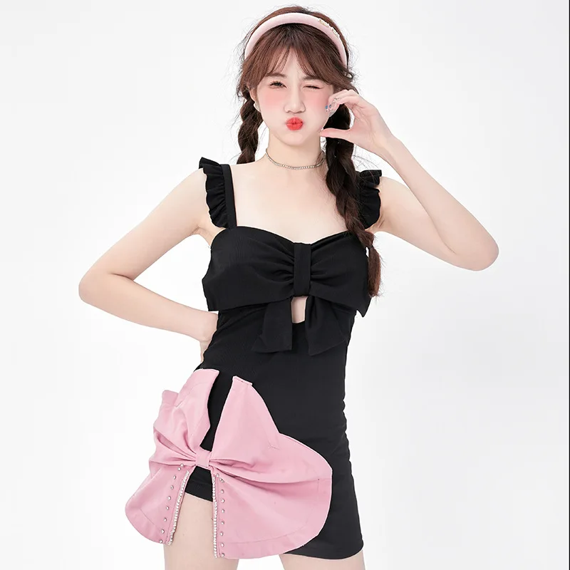 

Женская консервативная юбка для плавания wisuносил 2023, милые купальники горячих источников для девушек и студентов, праздничная пляжная одежда