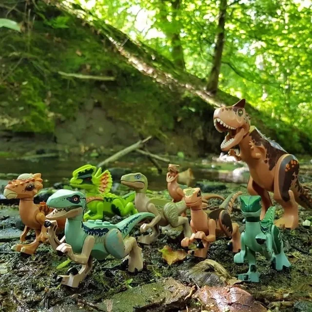 Velociraptor Triceratops Indominus T-Rex Model Jurassic World Dinosaurs Children Boy Assemble Building Blocks Educational Toys 4