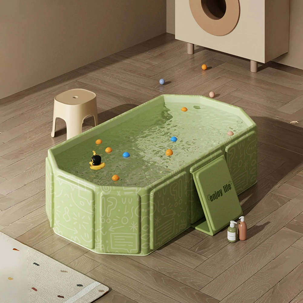 Foldable Baby Bathtub with Drain Outlet for Infants and Toddlers