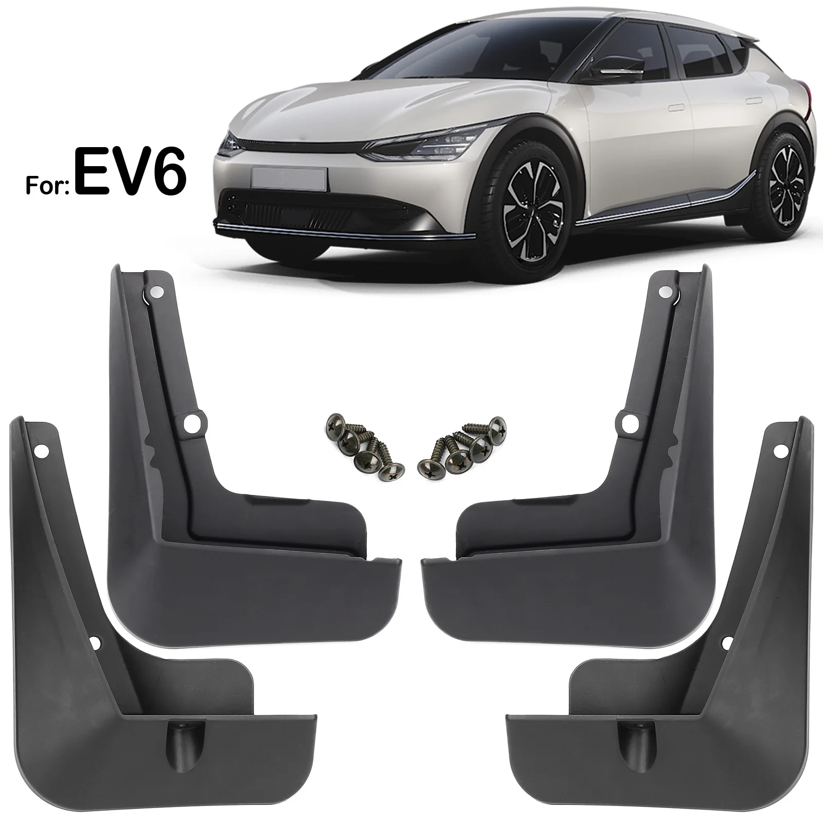 

4x For Kia EV6 CV EV 021 2022 2023 Set Mud Flaps Splash Guard Mudguard Front Rear Molded Fender Cover Car Styling Accessories