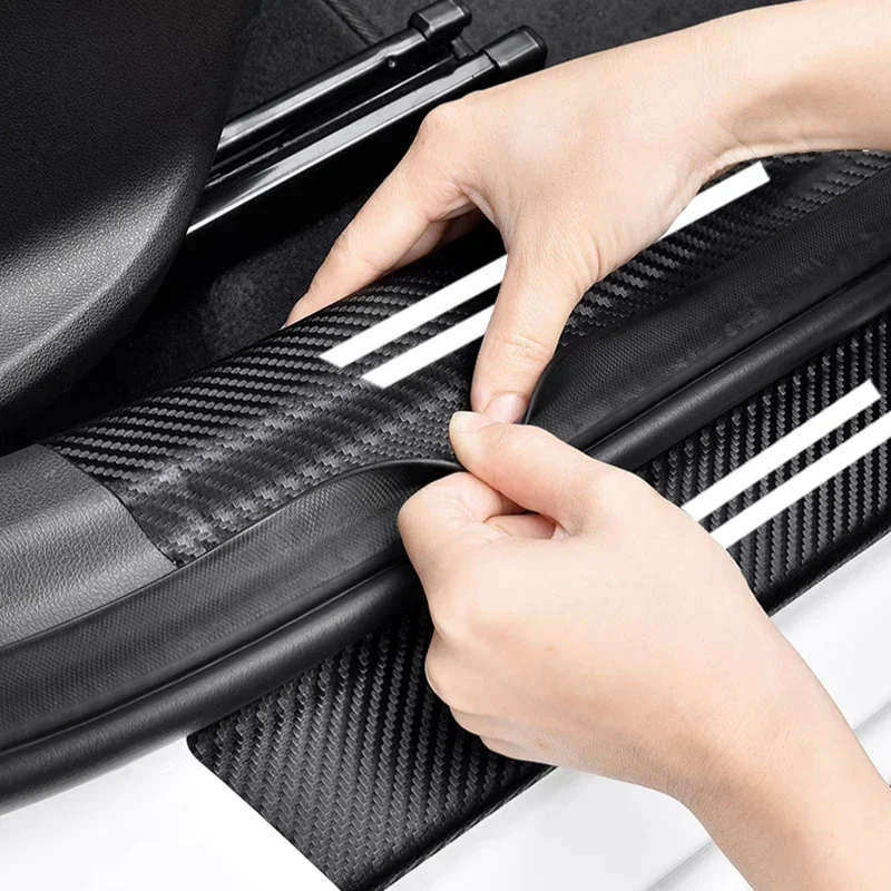 Carbon Fiber Car Door Sill Stickers Auto Door Threshold Protector Strip For BYD Seal Atto3 S2 S6 S7 Tang Accessories 4