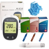 Medical Multi-Function Meter 3 in1 Cholesterol Uric Acid&Blood Glucose Test kit for Diabetes Gout with 60pc Test strips Lancets