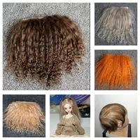 24 Colors Reborns Dolls Pure Mohair Coffee Light Gray BJD OB11 Dolls Wigs Sheepskin Wool Lamb Hair DIY Accessories 1