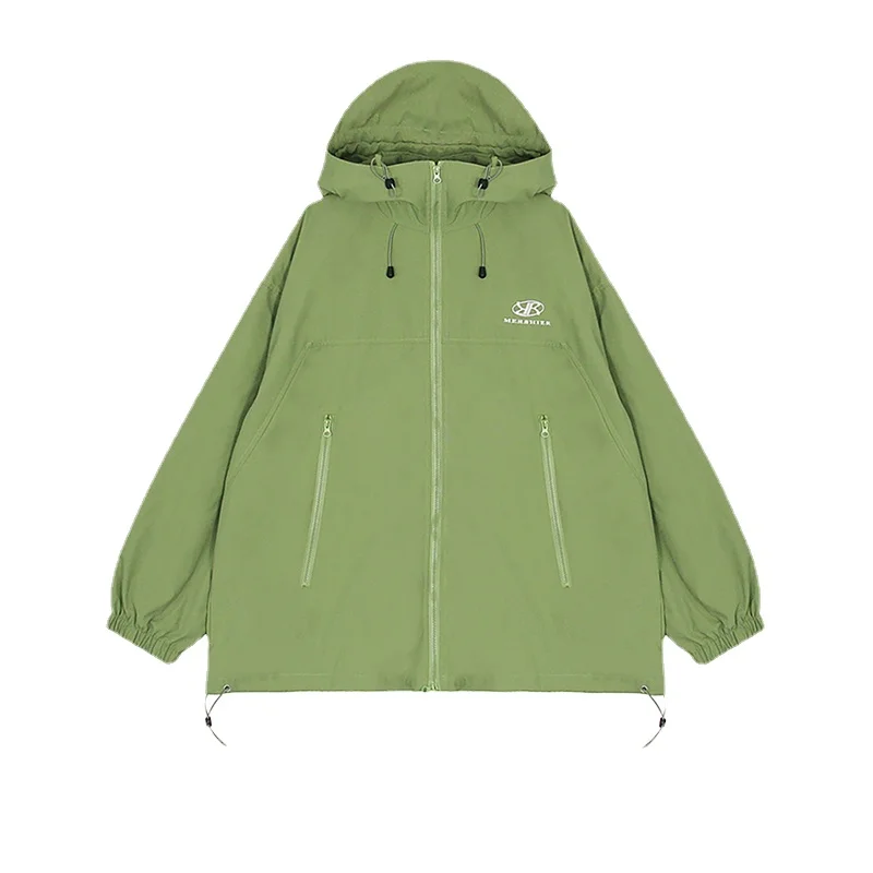 

Outdoor Jacket Coat Women's New Summer Thin American Couple Workwear Top Spring and Autumn Commuter Zipper Hooded
