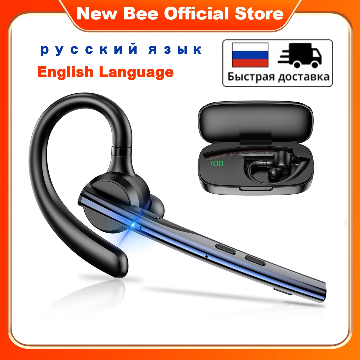 New Bee M54 Wireless Earphones Bluetooth Headset Single Earpiece