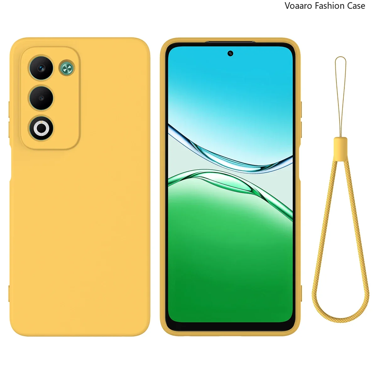 Shockproof Liquid Silicone Protective Case with Strap - Soft and Durable Back Cover