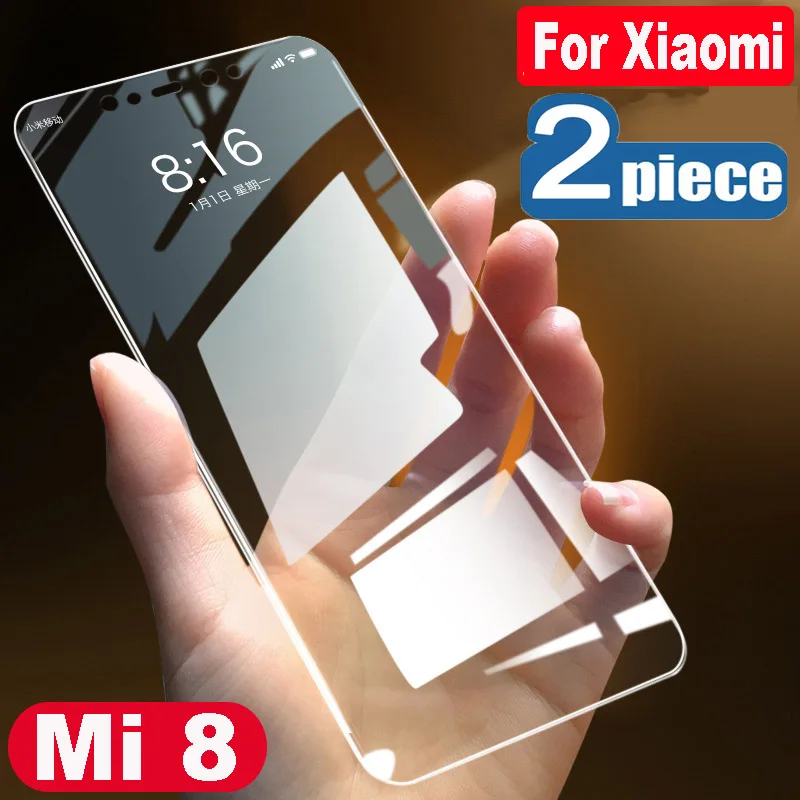 

2PCS 9H HD Tempered Glass for Xiaomi Mi 8 Screen Protectors Glass Films