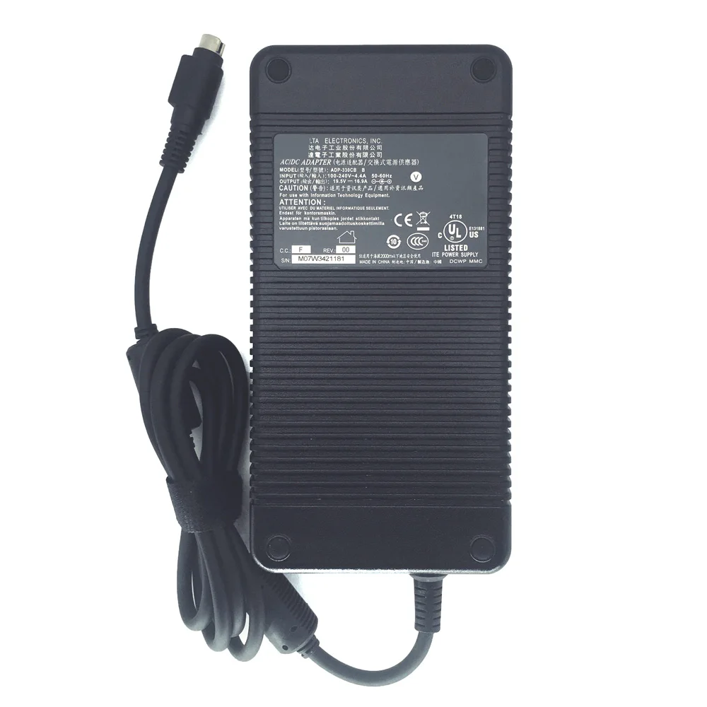 델타 ADP-330AB D 4홀 핀 AC 어댑터 케이블용 오리지널 19.5V 16.9A 330W 전원 공급 장치 충전기
