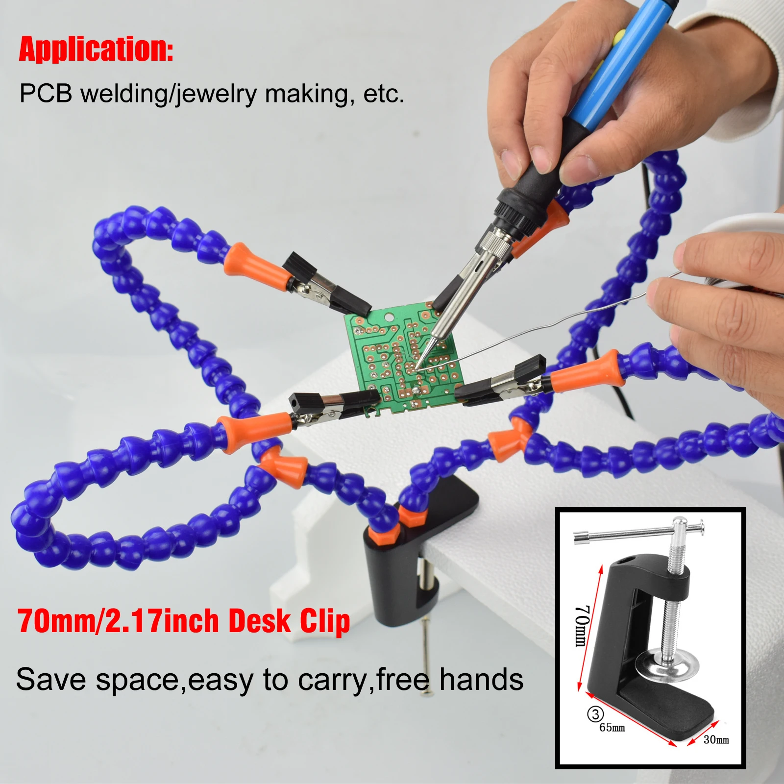 Toolour Soldering Helping Hands Third Hnad Tool PCB Holder Flexible Arms Crafts Jewelry Hobby Workshop Helping Station