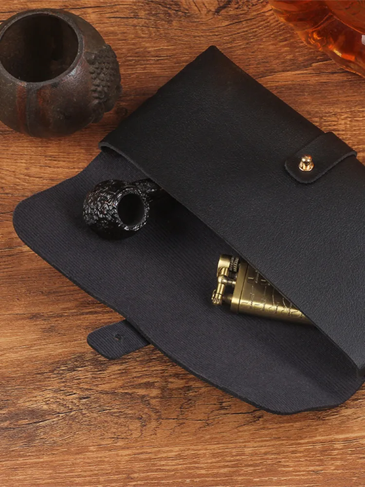 Tobacco Pouch Bag PU Leather Pipe Cigarette Holder Smoking Paper Holder Men Wallet Bag Portable Tobacco Storage Gift tobacco smoking accessories