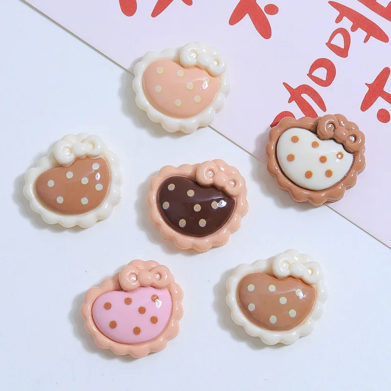 

100 шт. кавайные банты Сердце печенье с плоским основанием Кабошон из Смолы Скрапбукинг ремесла украшения «сделай сам» ювелирные изделия Головные уборы Аксессуары