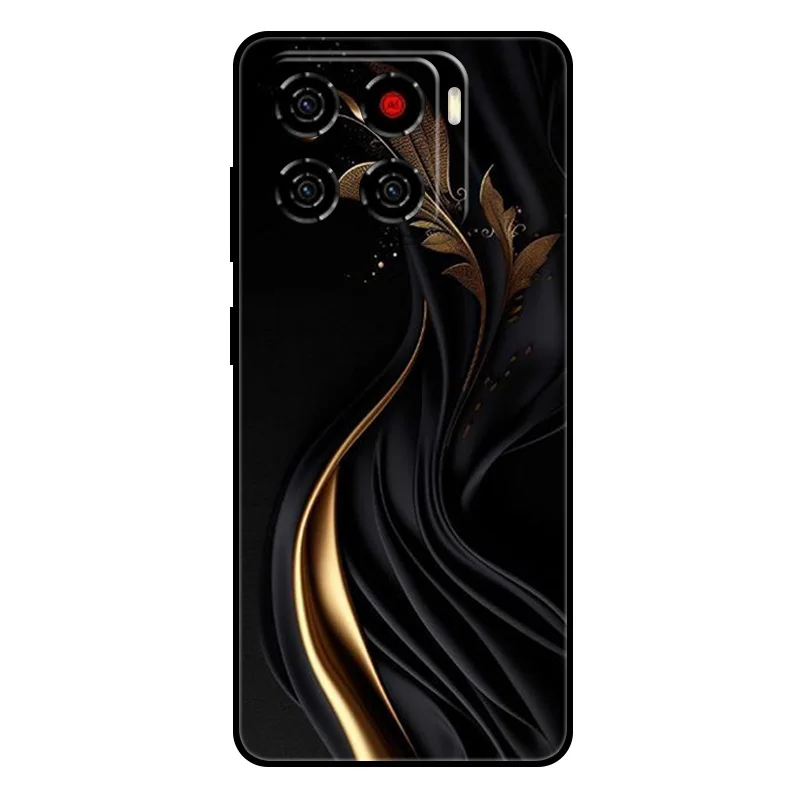 Cute Cartoon Black Soft Silicone Protective Cover for ZTE Blade A56 4G Phone