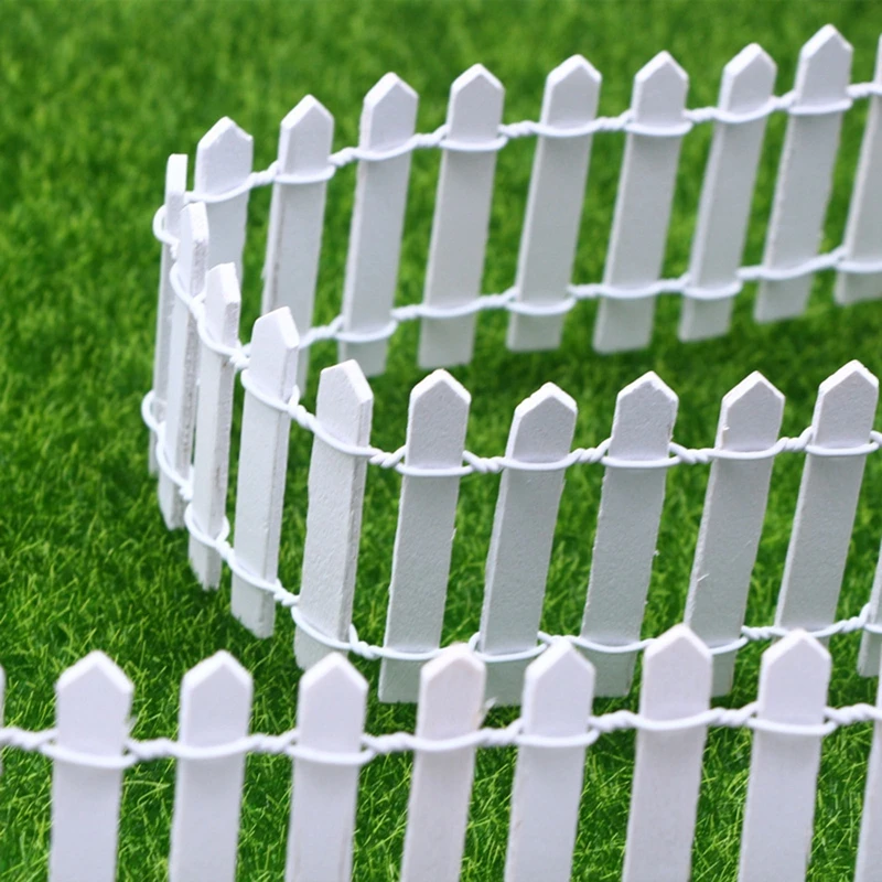 Mini Wooden Fence DIY Miniature Fairy Garden Wood Barrier Dollhouse Showcase Craft Home Decoration Accessories 90x5cm