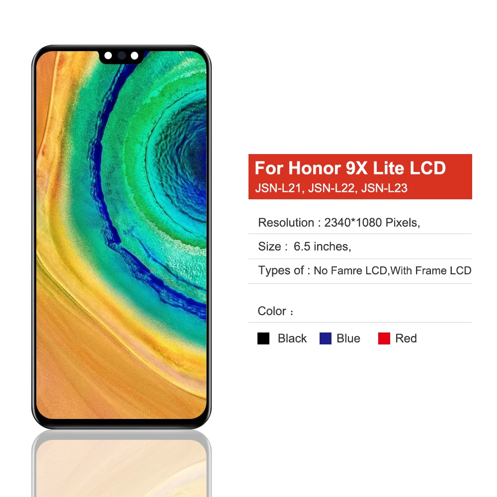 Honor 9X Lite LCD ÷ ġ ũ Ÿ  ü, JSN-L21 ÷  , 6.4 ġ ÷