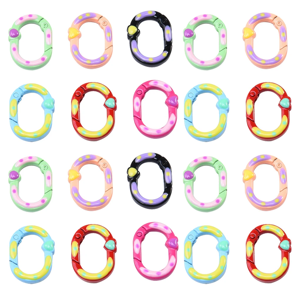 5/10 Stück 20 x 28 mm ovaler Ringverschluss, Federtor, Karabinerverschluss, DIY zu öffnende Schlüsselanhänger, Taschenclips, Hakenherstellung, Hundeketten, Karabiner – Detail 6