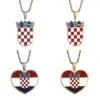Stainless Steel Croatia Flag Pendant Necklace for Women Men Croatian National Symbol Jewelry 1