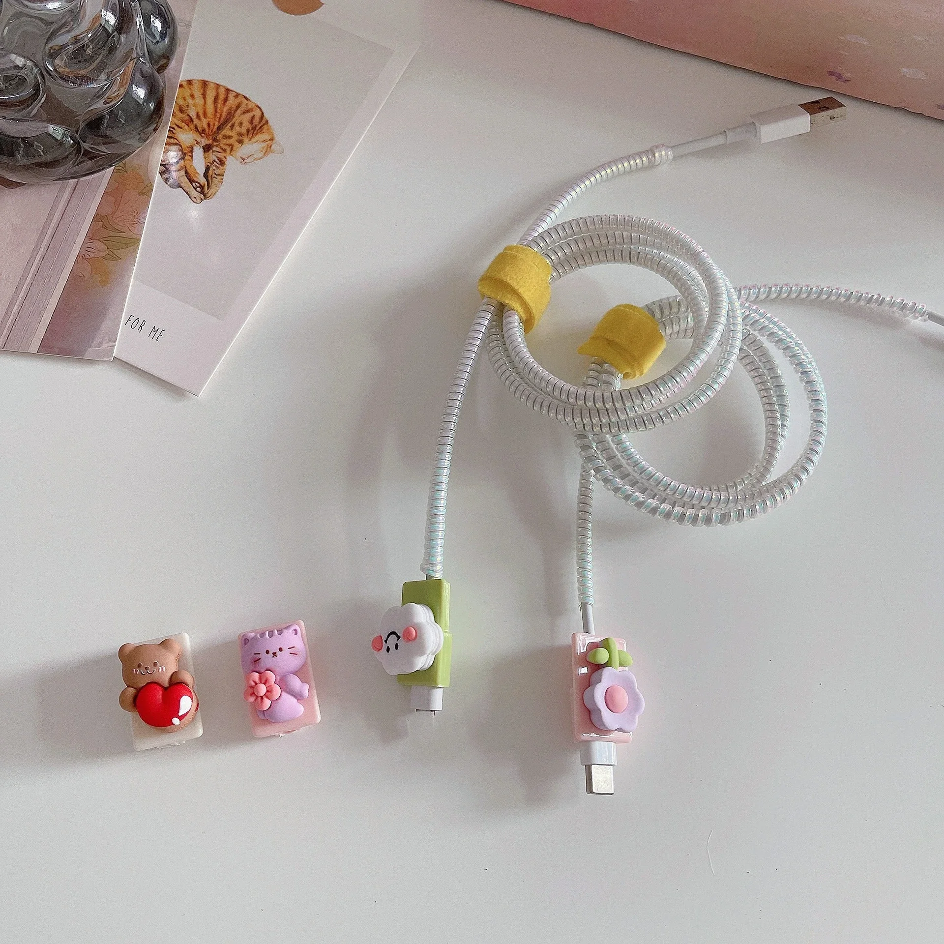 3D Cute Cartoon Animal Cable Protector For Iphone Usb Cable