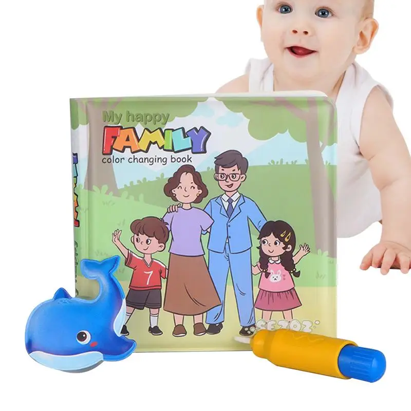 

Bath Coloring Book Waterproof Reusable Bath Tub Toys Water Magic Coloring Book Bathtime Books Toddler Shower Bathtub Toys Water