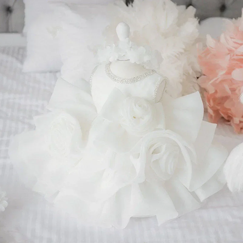 Flower Girls Dresses For Kids Baby 1st Birthday Children's Princess Costume Infant Ball Gowns Baptism Party Fluffy Wedding flower girl dresses