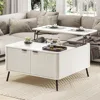 Coffee Table, Lift Top Coffee Table for Living Room, 35.4" Square Coffee Table with Storage, Modern Fluted Center Table with Hid 3