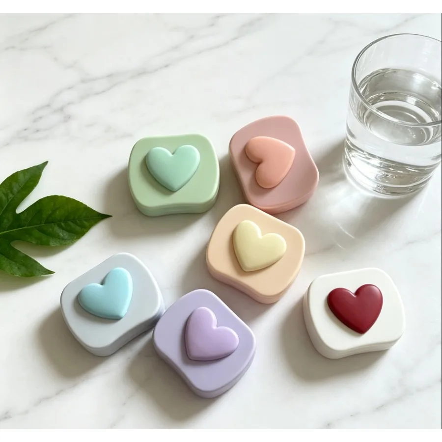 1pc 휴대용 콘택트 렌즈 박스 렌즈 제거 도구 키트(거울 솔루션 병 포함) 여행용 보관 용기 콘택트 렌즈 케이스