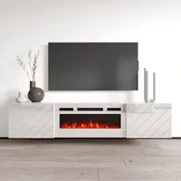 Floating Fireplace TV Stand for TVs Up To 80", 72" Entertainment Center, Wall Mounted Electric Fireplace TV Media Console 1