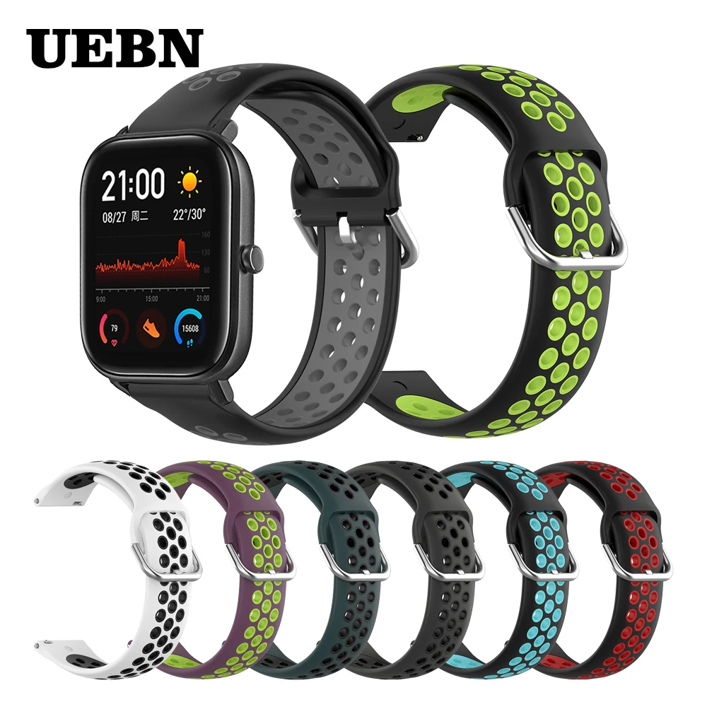 Ремешок UEBN силиконовый Воздухопроницаемый для Huami Amazfit GTS сменный браслет на
