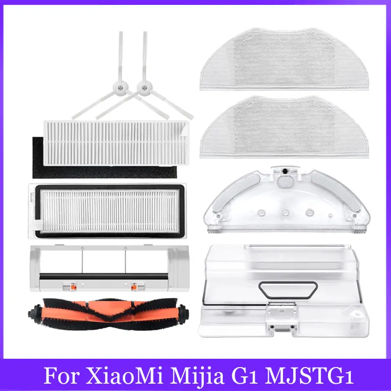 Xiaomi Mijia G1 MJSTG1 Robot Vacuum Essential Parts Kit: Main Brush, Side Brush, HEPA Filter, Mop Cloth, Water Tank, Dust Box