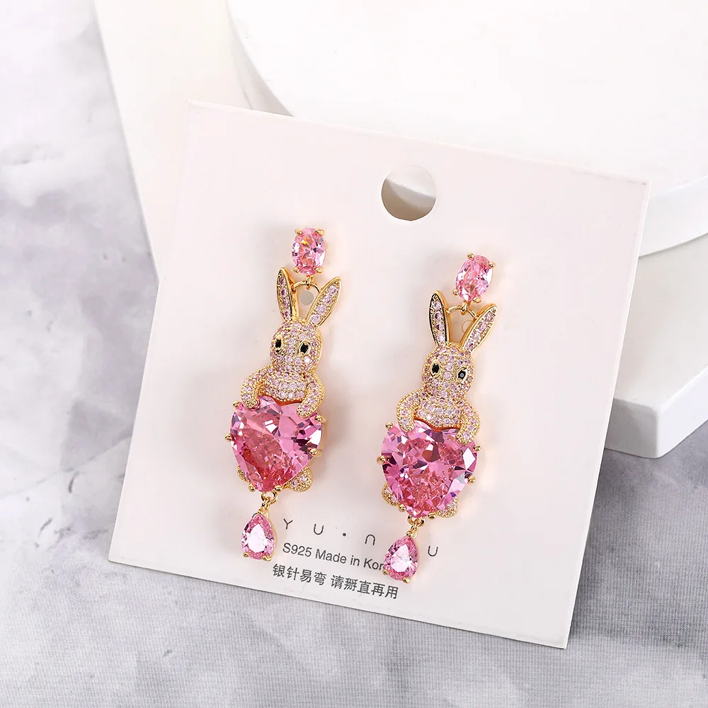 

Bilincolor Cubic Rabbit Zircon Crystal Earrings for Women
