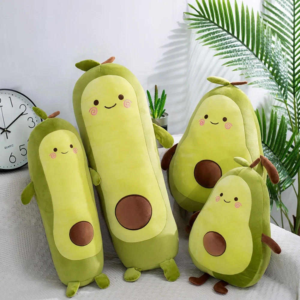 Stuffed Fruit Avocado Doll Green Giant Avocado Plush Toy Soft Doll Big Sleeping Pillow Birthday Cute Gift for Girl Room Decor