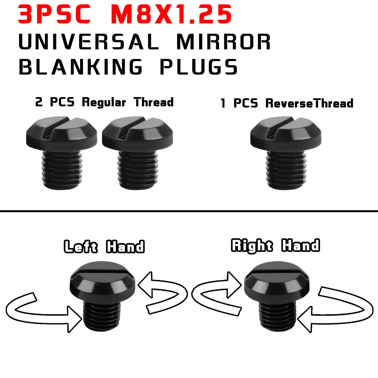 Universal CNC Rearview Mirrors Hole Plug Screws Caps Cover Bolts for Kawasaki Z400 Z650 Z750 Z800 Z900 Z1000/SX