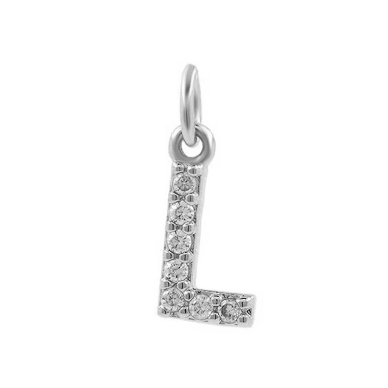 Silver Initial Letter Pendant Charms