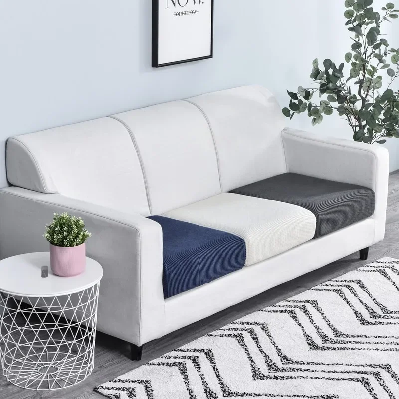 1pc Jacquard Sofa Seat Cushion Cover Chair Cover Stretch Washable Removable Slipcover 1/2/3/4 Seat Polar Fleece Sofa Protector 4