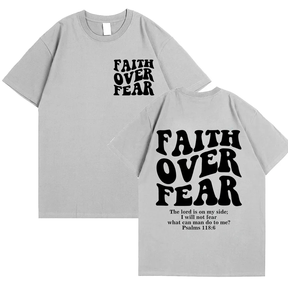 Faith Over Fear Christian Women T-shirts Christian Clothes Jesus Fashion Trendy T-shirts Bible Verse Sportwear Aesthetic Clothes 4