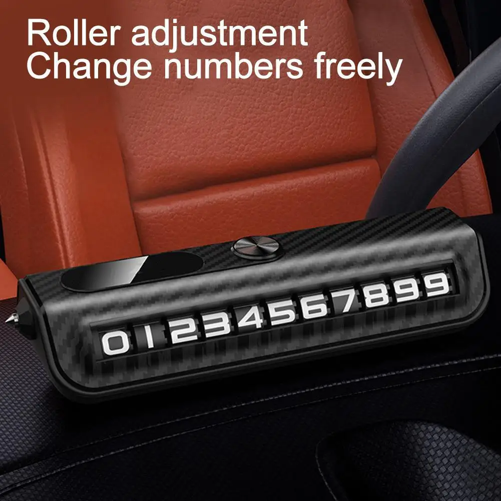 Multifunctional Car Safety Tool with Temporary Parking Sign and Phone Number Display