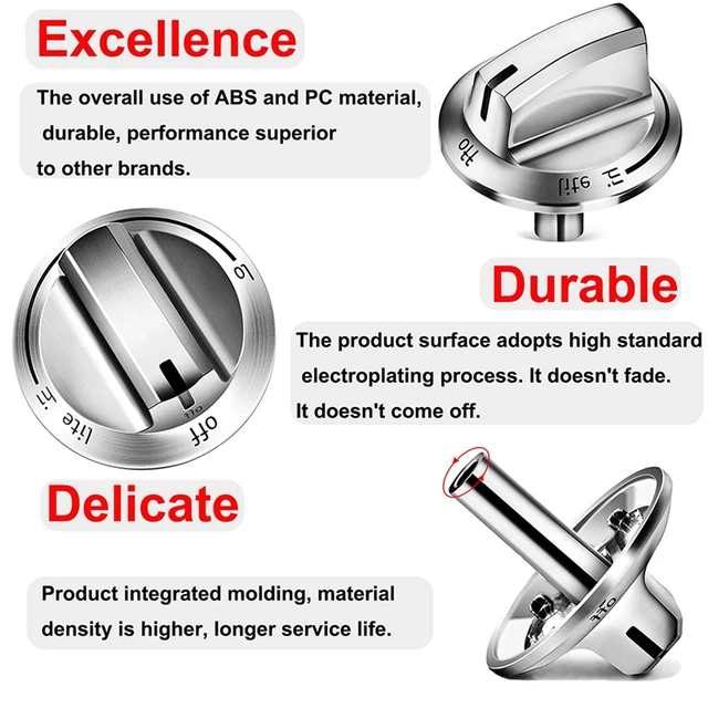 Gáztartomány Gombok -Vezérlőgomb Cserélje Ki A Gombokat 5304525746 Frigidaire Számára - Image 5