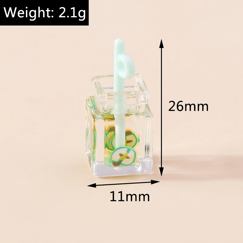 Leslie 10 Stück Mix Stile Sommer Glas Wunschflasche Milch Teetasse Ohrring Charms DIY Schlüsselanhänger Halskette Anhänger Schmuckherstellung – Detail 21