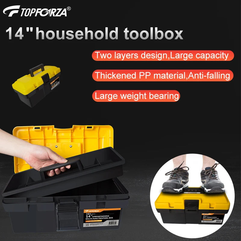 

TOPFORZA Plastic Tool Box Multifunction Household RepairTools Storage Box Electrician Car Maintenance Tool Organizer Container